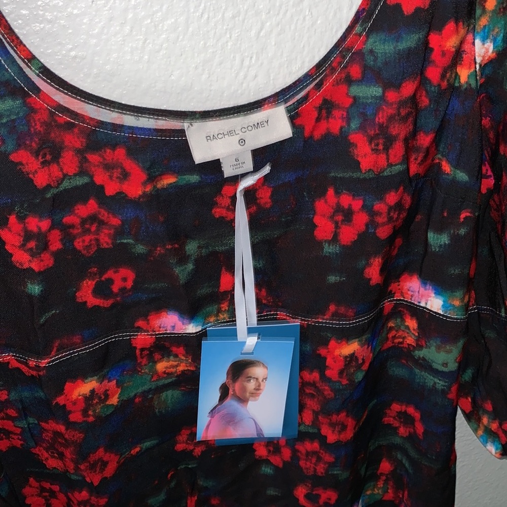 NWT RACHEL COMEY KODAK RED FLORAL MAXI DRESS - Picture 5 of 7